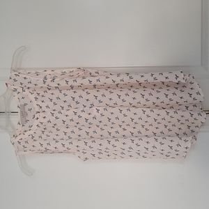 Loft Pintucked Split Neck Shell in Light Pink